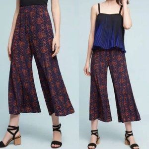 Anthro Elevenses Tessie Wide Leg Pants Paisley Crop High Rise Boho Festival 4